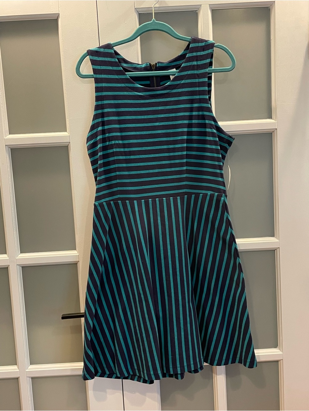 Old Navy Navy and Teal Striped Dress